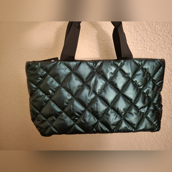 Puffer handbag in dark green - Picture 2 of 2